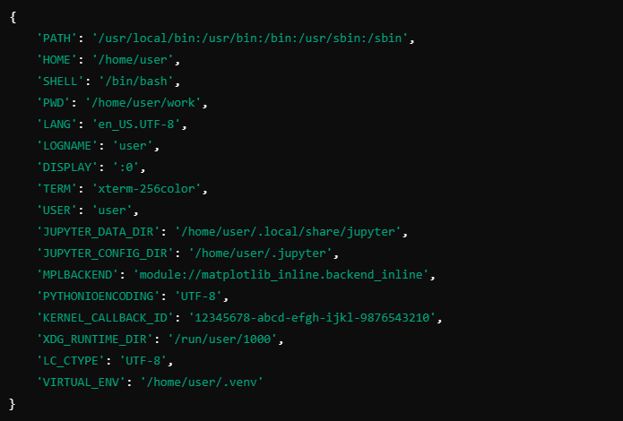 %env example output